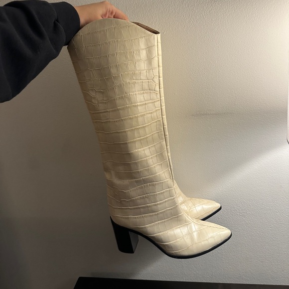 SCHUTZ Maryana Block Leather Boots - Picture 1 of 7